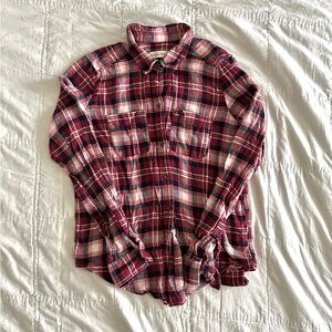 red/burgundy flannel top from abercrombie and fitch ♥️